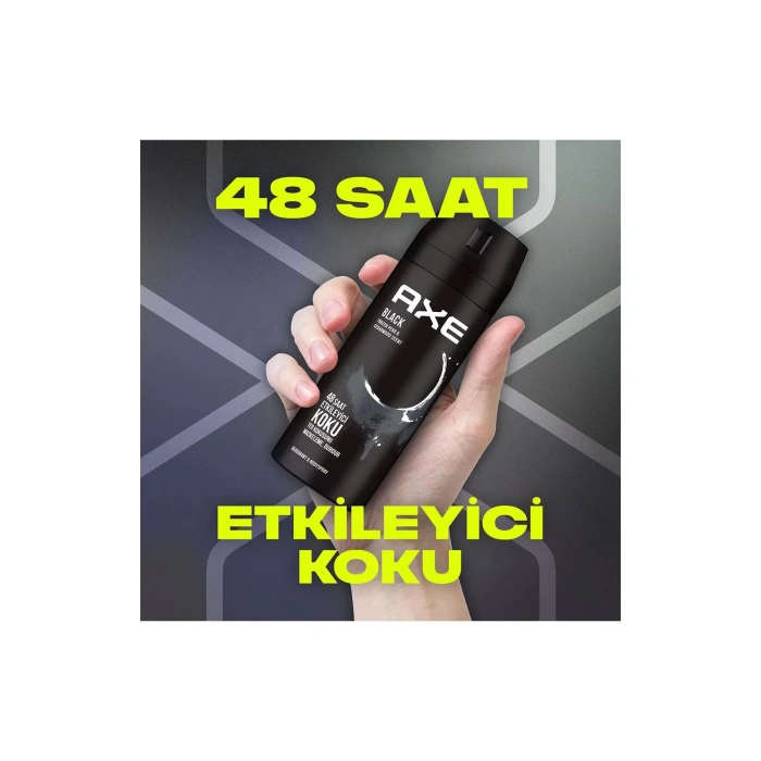 2 Adet Axe Erkek Deodorant & Bodyspray Black 48 Saat Etkileyici Koku Vücut Spreyi 150 ml
