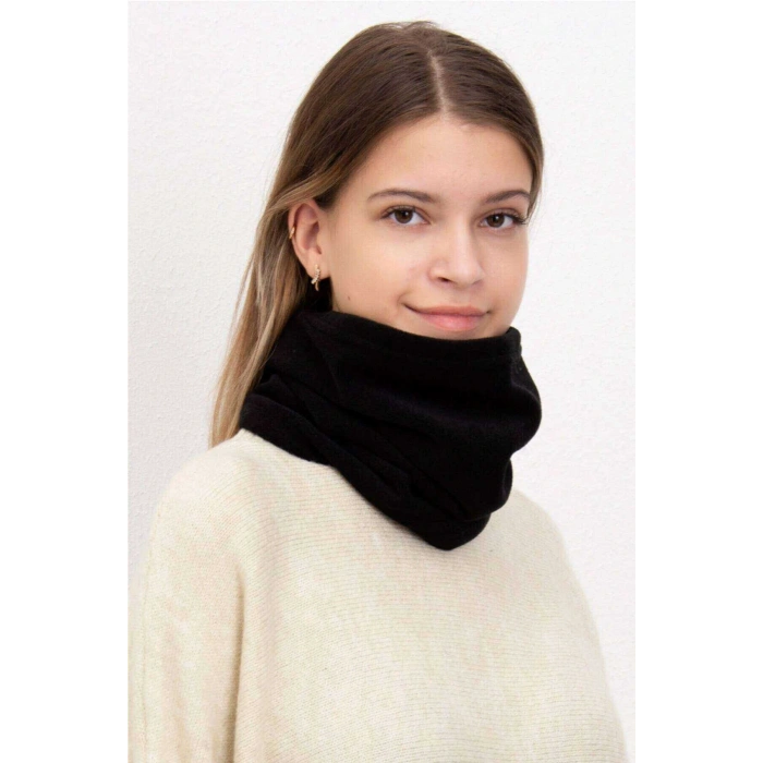 2 Adet Polar İpli Bere ve Boyunluk Siyah Kamuflaj