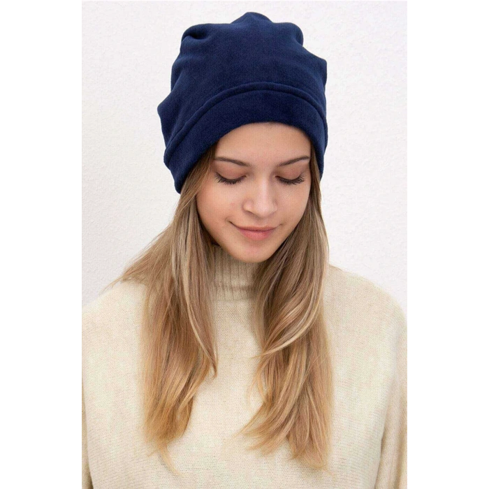 2 Adet Polar İpli Bere ve Boyunluk Siyah Lacivert