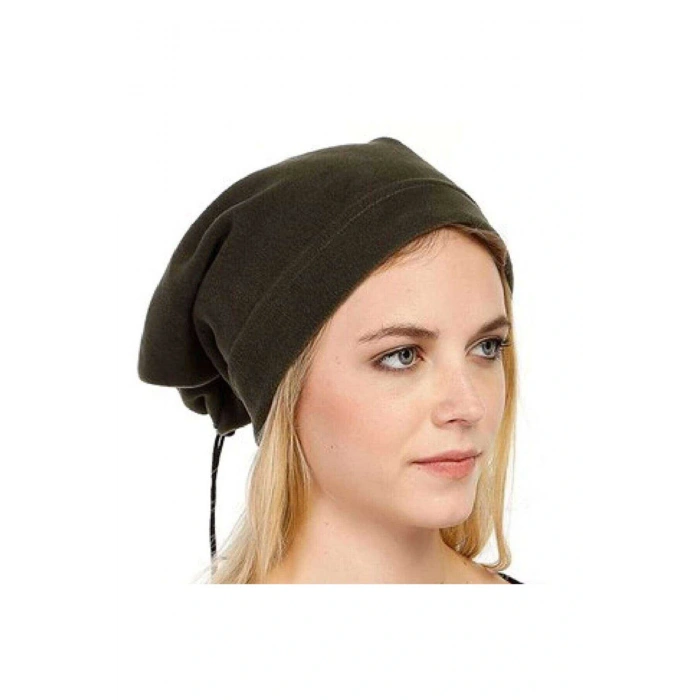 2 Adet Polar İpli Bere ve Boyunluk Siyah Yeşil