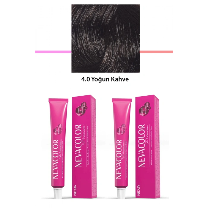 2 li Set Premium 4.0 Yoğun Kahve - Kalıcı Krem Saç Boyası 2 X 50 g Tüp