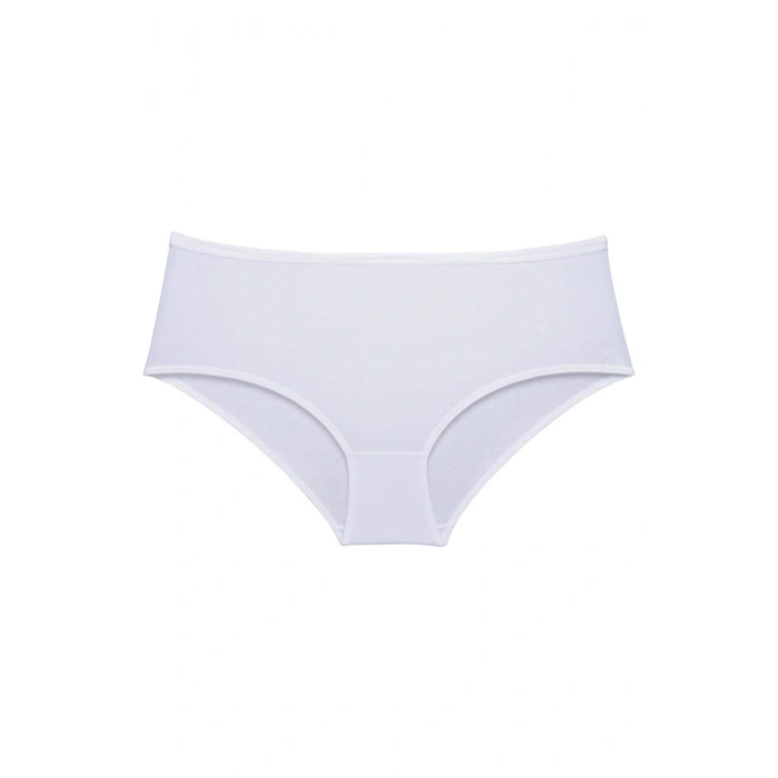 3 Adet Kadın Yüksek Bel Bato Külot Siyah Beyaz Pudra