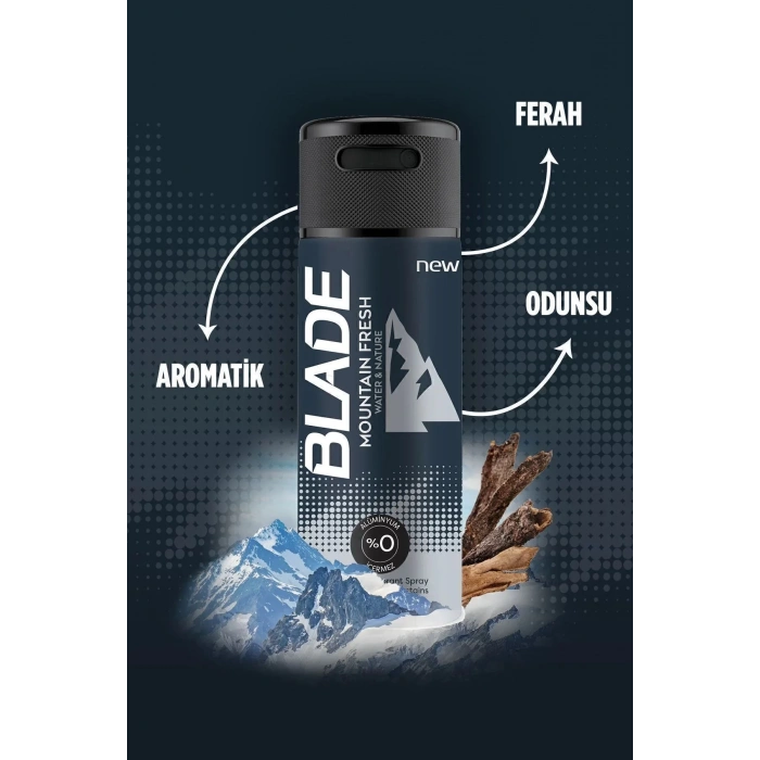 3 Adet Mountain Fresh Erkek Deodorant 150ml Leke Bırakmaz