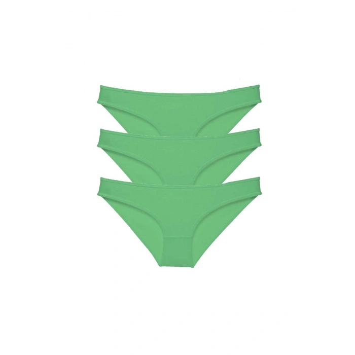 3 adet Süper Eko Set Likralı Kadın Slip Külot Yeşil
