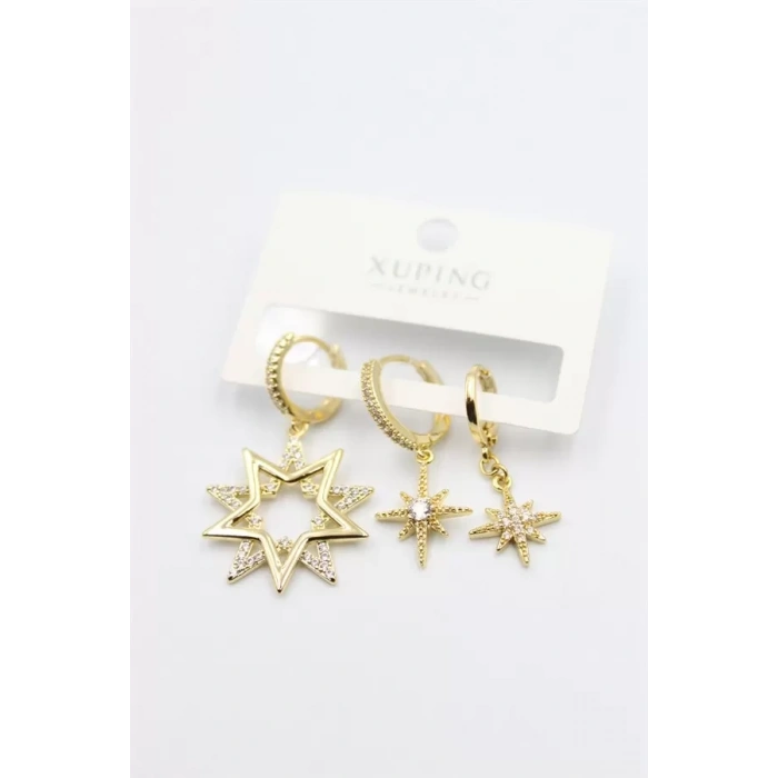 3lü Xuping Küpe - Altın