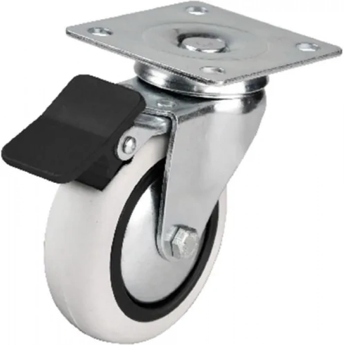 353 - 75x25 Mm Pvc Makaralı Tablalı Frenli Teker 4 Adet