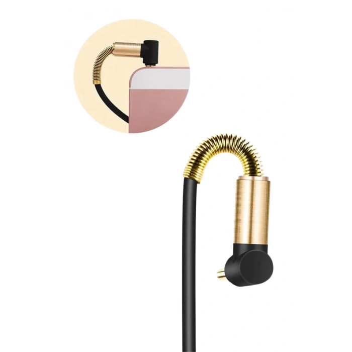 3.5mm AUX Kablosu Jak Erkek Erkek L Tipi 1 Metre Ses Aktarım Kablosu