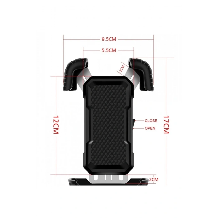 360° Derece Ayarlanabilen Gidon Bağlantılı Bisiklet Motosiklet İçin Abs 4-7.8″ İnç Telefon Tutucu