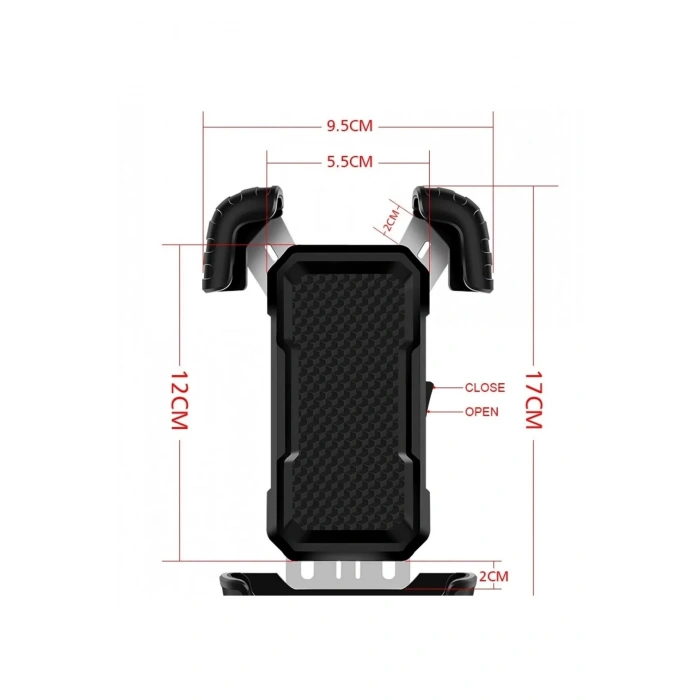 360° Derece Ayarlanabilen Gidon Bağlantılı Bisiklet Motosiklet İçin Abs 4-7.8″ İnç Telefon Tutucu