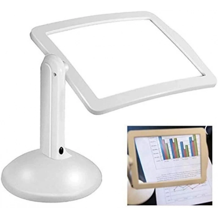 3x  360 Derece Döndürme Ekranlı, Çok Fonksiyonlu Masaüstü Büyüteç 3x