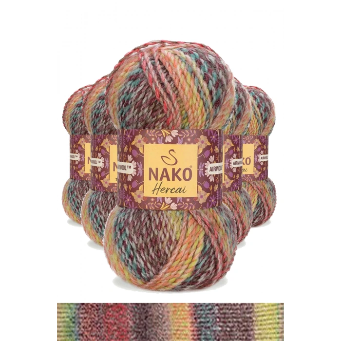 5 Adet Hercai Ebruli Hırka Kazak Atkı Bere El Örgü İpi Yünü 28030