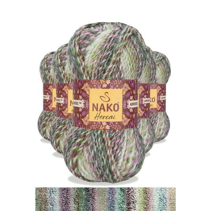 5 Adet Hercai Ebruli Hırka Kazak Atkı Bere El Örgü İpi Yünü 28129