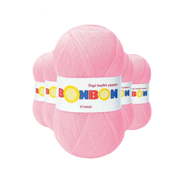5 Adet Kristal El Örgü Lif İpi Şeker Pembe 98588