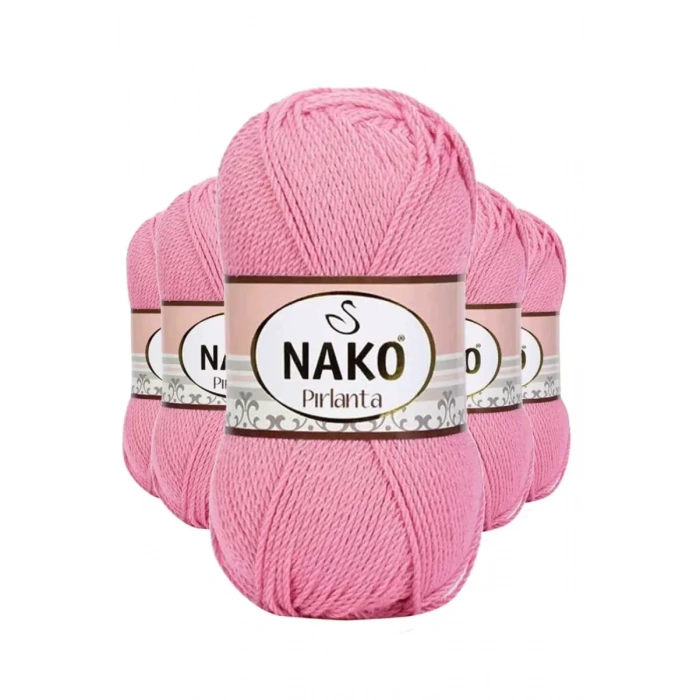 5 Adet Pırlanta Amigurumi El Örgü İpi Yünü Pembe 6740 - nako mudanis