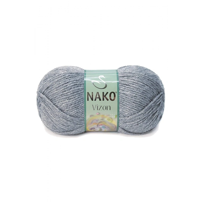 5 Adet Vizon Premium Akrilik El Örgü İpi Yünü Renk No:194 Sis Gri