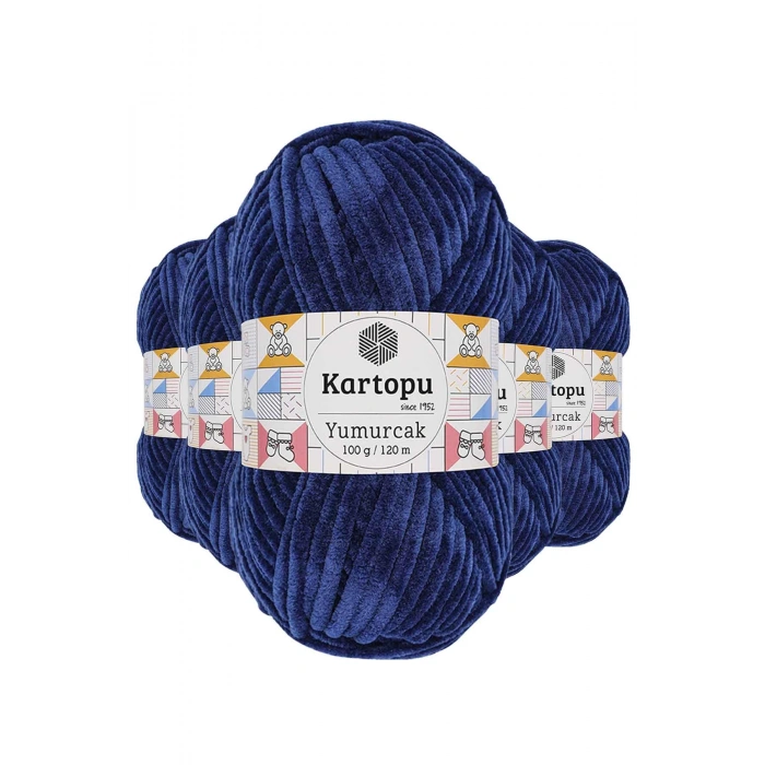 5 Adet Yumurcak Kadife El Örgü İpi Lacivert K635