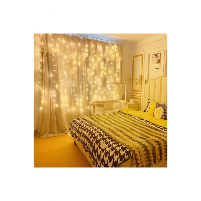 8 Fonksiyonlu Peri Perde Led Uzaktan Kumandalı Günışığı Perde Peri Led (3 Mt X 3 Mt)