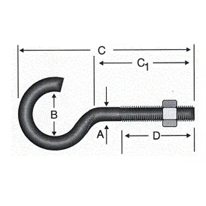 Açık Metrik Kanca M5 / 21x100 - 100 Adet