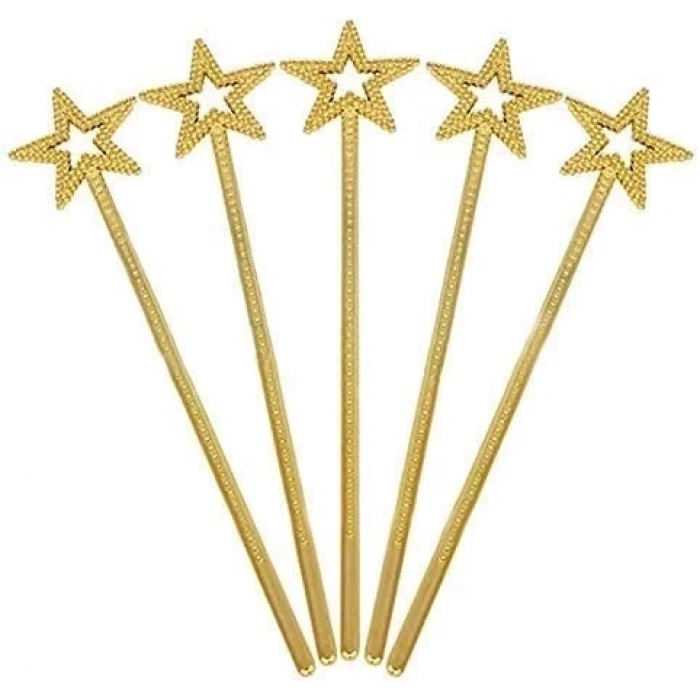 Altın Renk Yıldız Peri Asası Peri Değneği 34 Cm 1 Adet