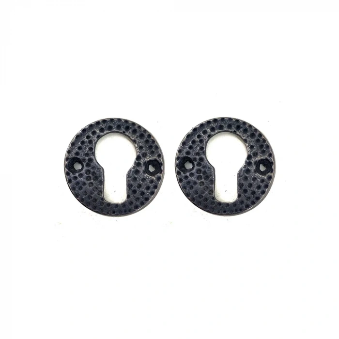 Antika Tarz Dekoratif Pirinç Oda Kilit Rozeti - 49mm, Oksit