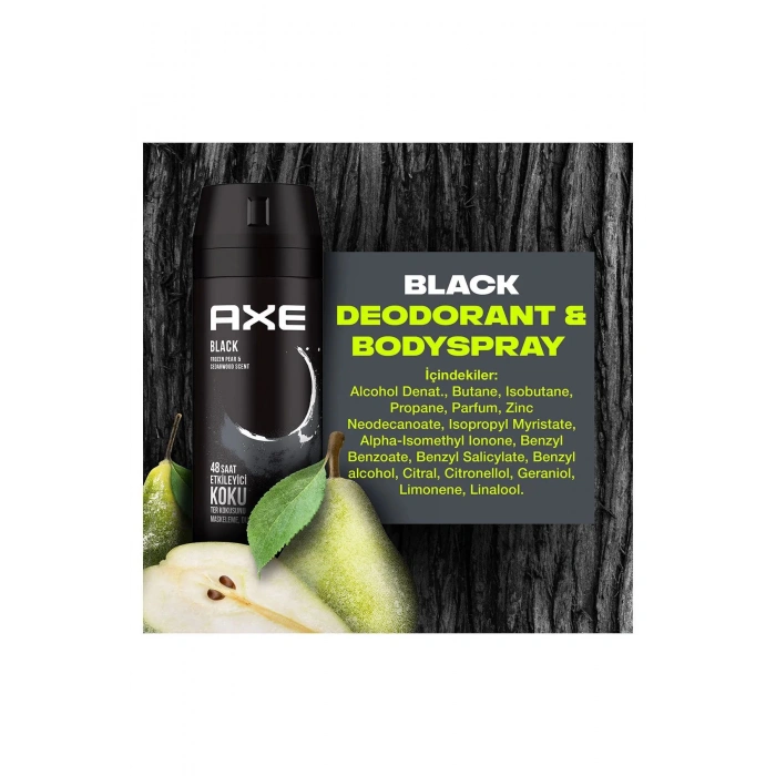 Axe Erkek Deodorant & Bodyspray Black 48 Saat Etkileyici Koku Vücut Spreyi 150 ml