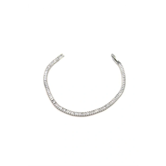 Baget Taşlı Bileklik - Gümüş