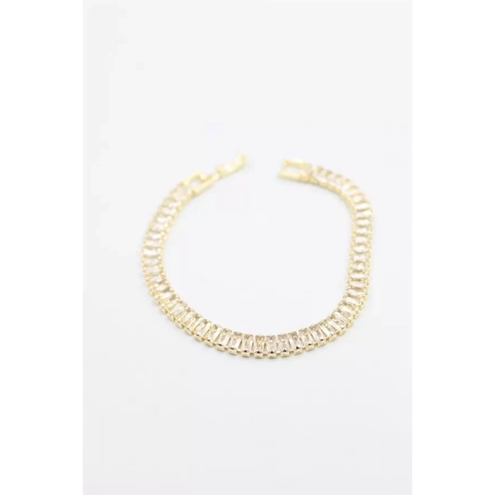 Baget Taşlı Su Yolu Bileklik - Altın