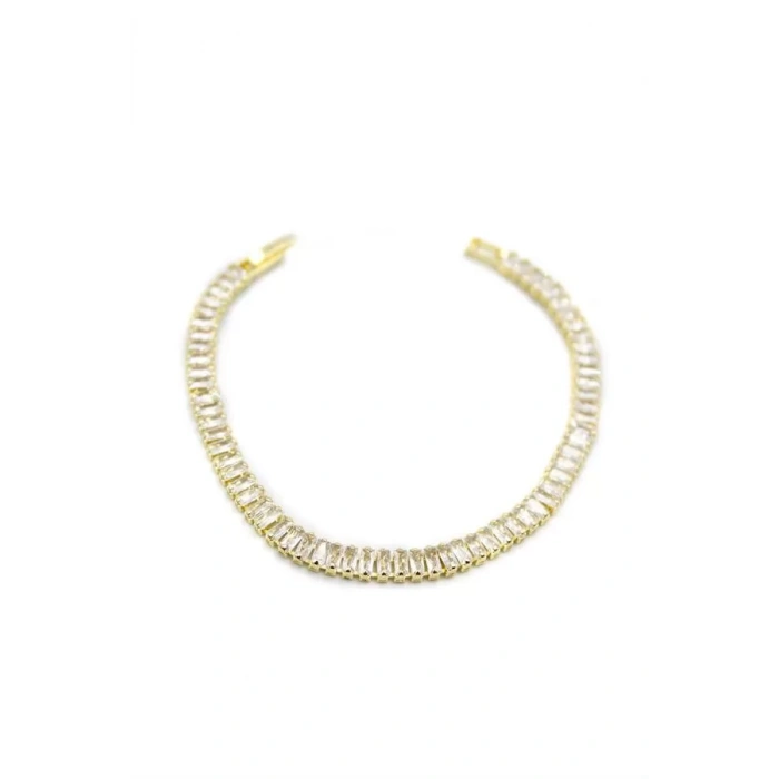 Baget Taşlı Su Yolu Bileklik - Altın