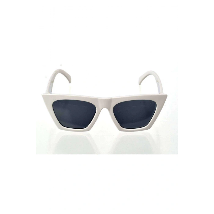 Beyaz Çerçeve Cat Eye Kadın Güneş Gözlüğü - Moda Gözlük