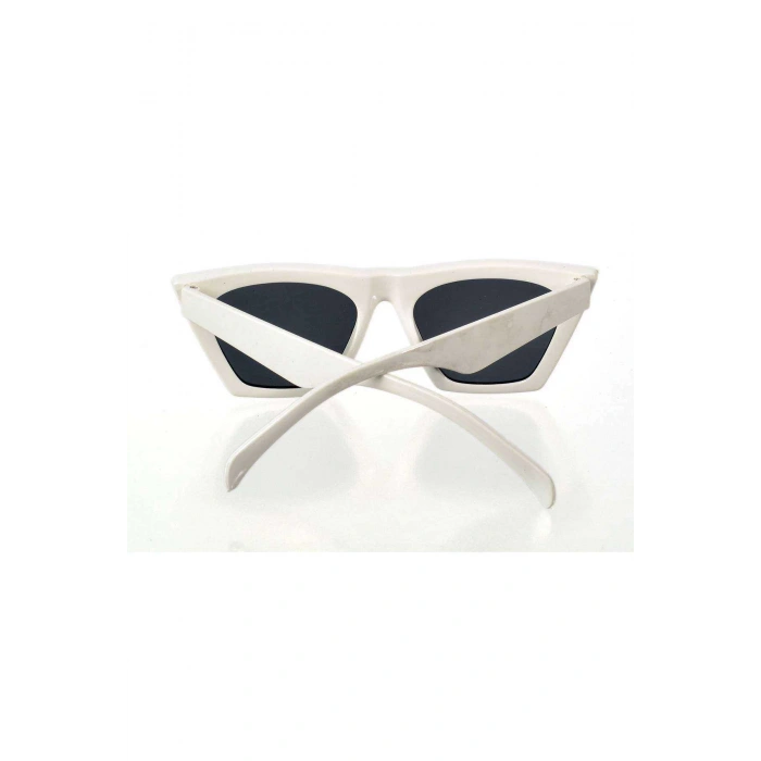 Beyaz Çerçeve Cat Eye Kadın Güneş Gözlüğü - Moda Gözlük