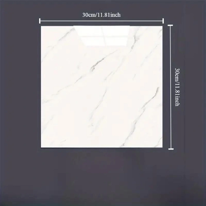Beyaz Mermer Desenli Alüminyum Plastik Du Sticker (30*30)