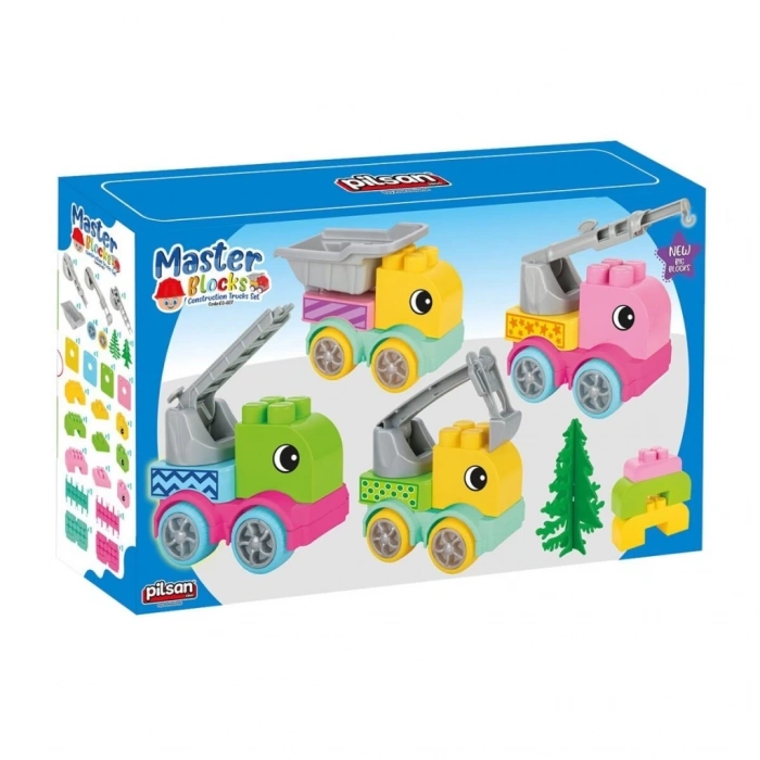 BFS 03 607 MASTER BLOKLAR İNŞAAT KAMYONLARI SETİ