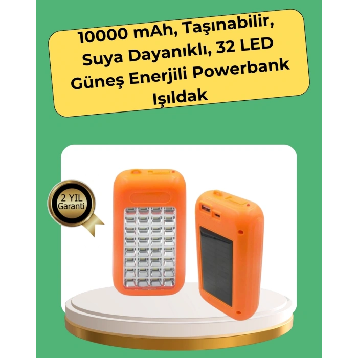 BFS 10000 mAh Güneş Enerjili Taşınabilir Şarj Cihazı ve Aydınlatma Cihazı