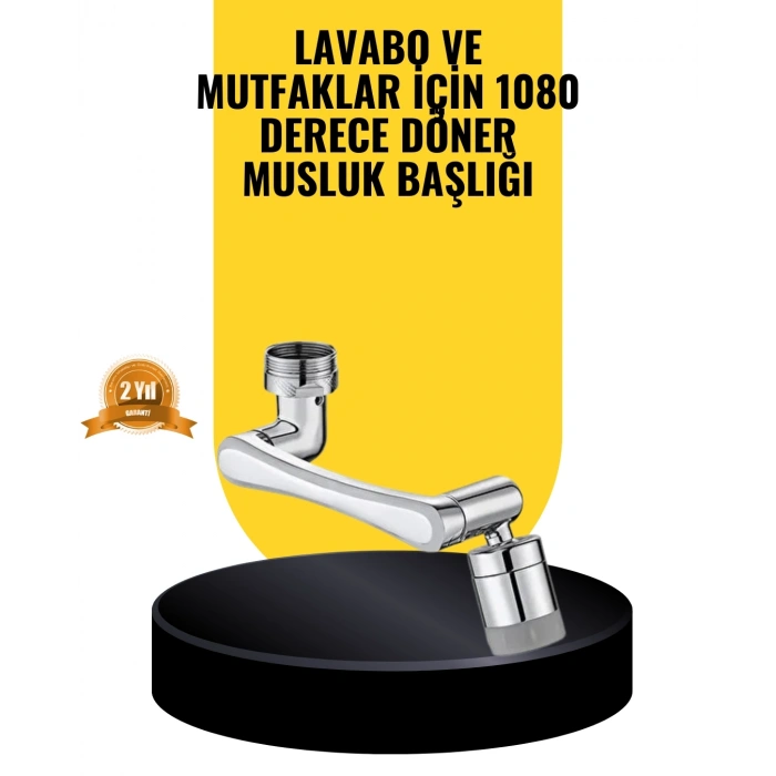 BFS 1080° Dönebilen Musluk Başlığı 2 Su Modlu Ayarlanabilir Esnek Tasarım