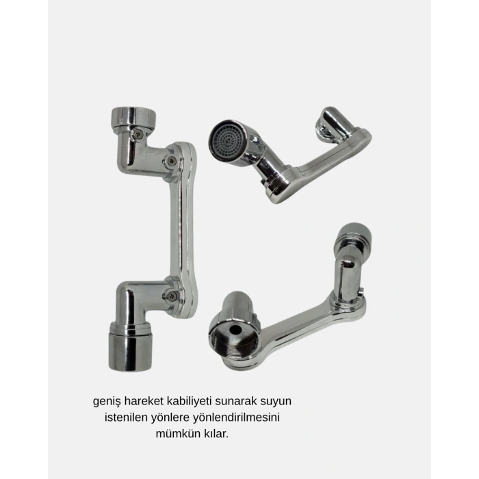 BFS 1080° Dönebilen Musluk Ucu – Su Tasarruflu, Esnek ve 360° Çift Eksenli Başlık (Kopya)