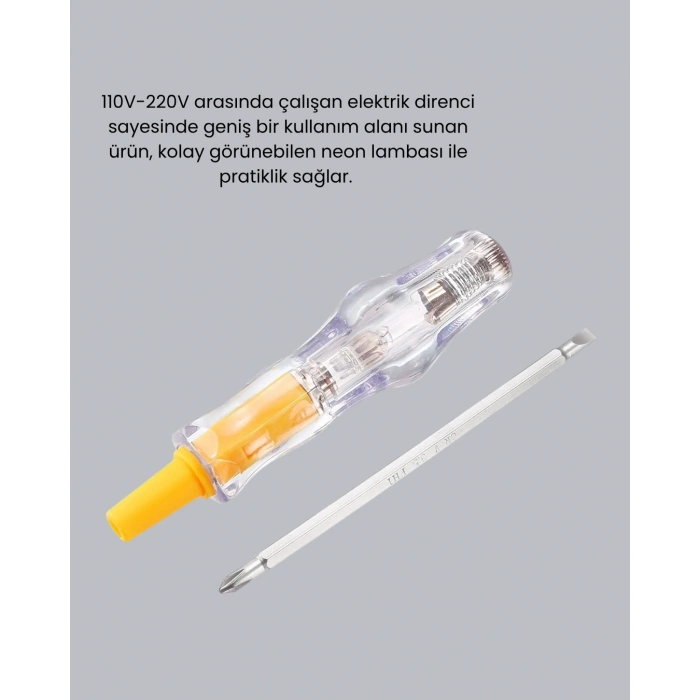 BFS 110-220V Elektrik Test Kalemi Korozyona Dayanıklı Nikel Kaplamalı