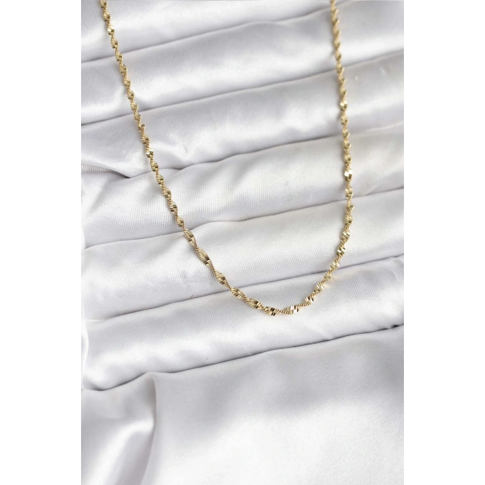 BFS 14K Gold Renk Kaplama Burgu Model CM Kadın Kolye