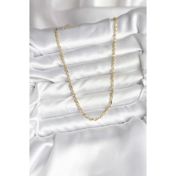 BFS 14K Gold Renk Kaplama Ezme Plaka Model CM Kadın Kolye