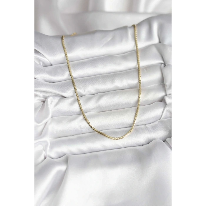 BFS 14K Gold Renk Kaplama Ezme Zincir Model CM Kadın Kolye