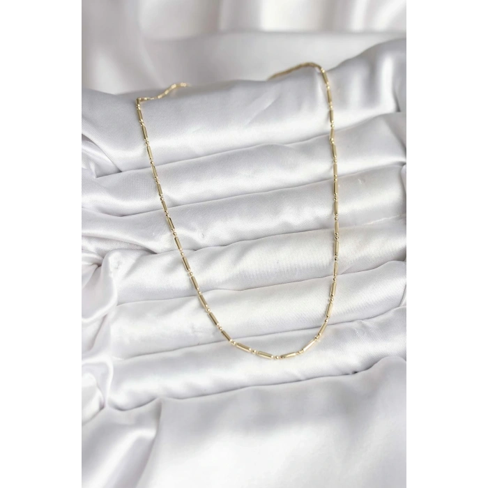 BFS 14K Gold Renk Kaplama Zincir Model CM Kadın Kolye