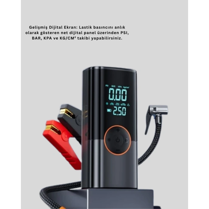 BFS 150 PSI Dijital Hava Pompası Akü Takviye ve Powerbank Özellikli