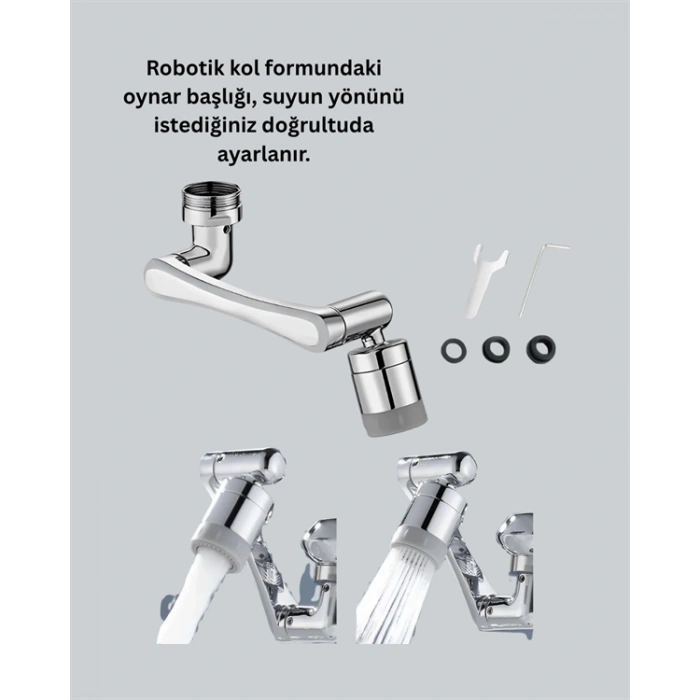 BFS 180° Dönebilen Robotik Kollu Musluk Başlığı – 2 Modlu Su Akışı ve Kolay Montaj