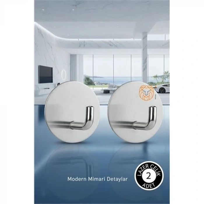 BFS 2li Banyo ve Mutfak Askı Seti - SUS304 Lazer Kesim Çelik  Ultra Güçlü Yapışkanlı Askı