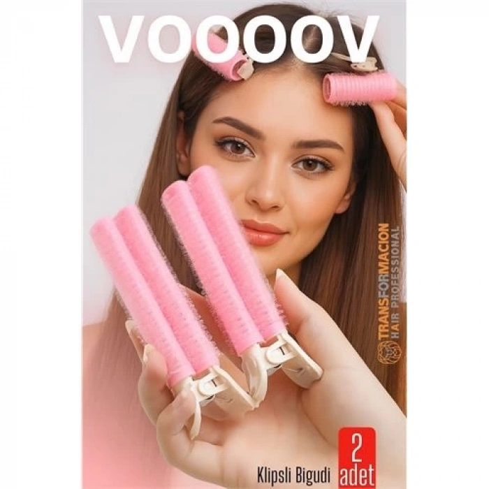 BFS 2li Klipsli Saç Bigudisi Isısız Doğal Bukle Bigudisi Dipten Hacim ve Perçem Şekillendirme İçin