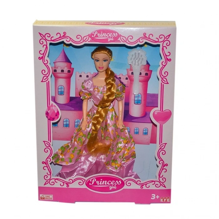 Mey İthalat® 204Uzun  Örgülü Saçlı Prıncess Bebek