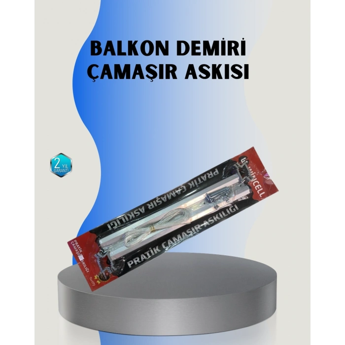 BFS 25x60 Balkon Askılığı Kare Demir Uyumlu Hava Dayanıklı Çamaşır Askısı