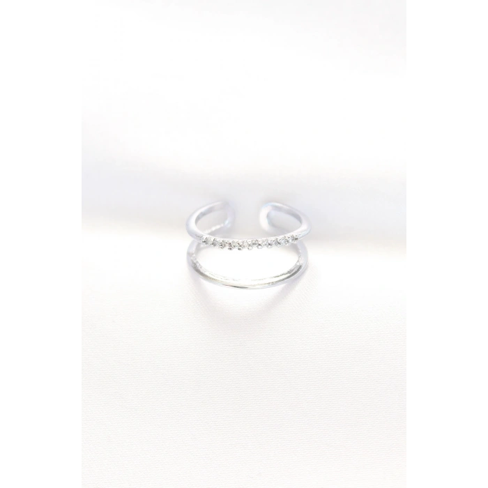 BFS 2li Görünümlü Su Yolu Tasarımlı Silver Renk Ayarlanabilir Yüzük