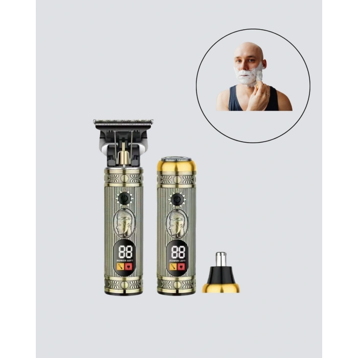 BFS 2’si 1 Arada Saç ve Sakal Düzeltici Seti – T Bıçaklı, 8 Farklı Kılavuz Tarağı