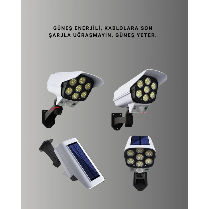 BFS 3 Modlu Güneş Paneli Aydınlatmalı Dış Mekan Güvenlik Işığı – IP65 Su Geçirmez, PIR Sensörlü