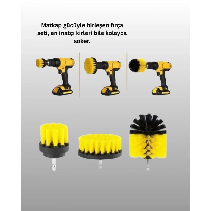 BFS 3 Parça Matkap Ucu Temizlik Fırçası Dayanıklı Naylon Kıllı